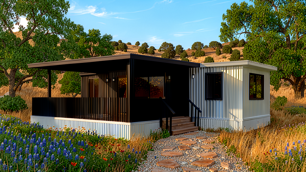 Mobile home with clean skirting